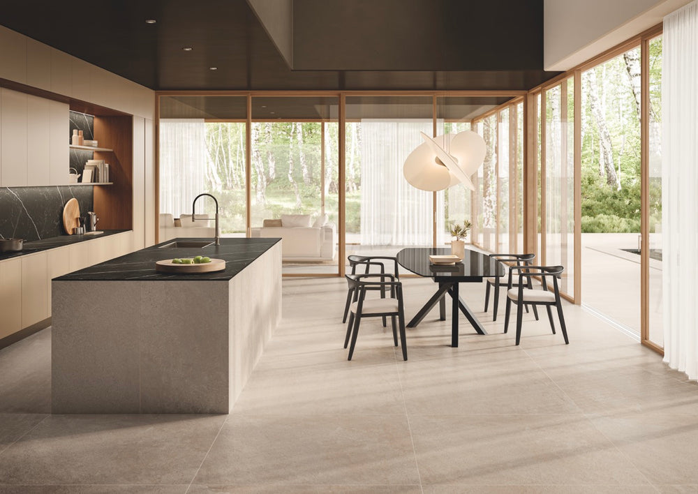 Casalgrande Padana Saxum Beige Feinsteinzeug Fliesen in Steinoptik